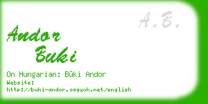 andor buki business card